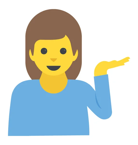 Flache Emoji Ikone Der Kippenden Hand Einer Frau — Stockvektor