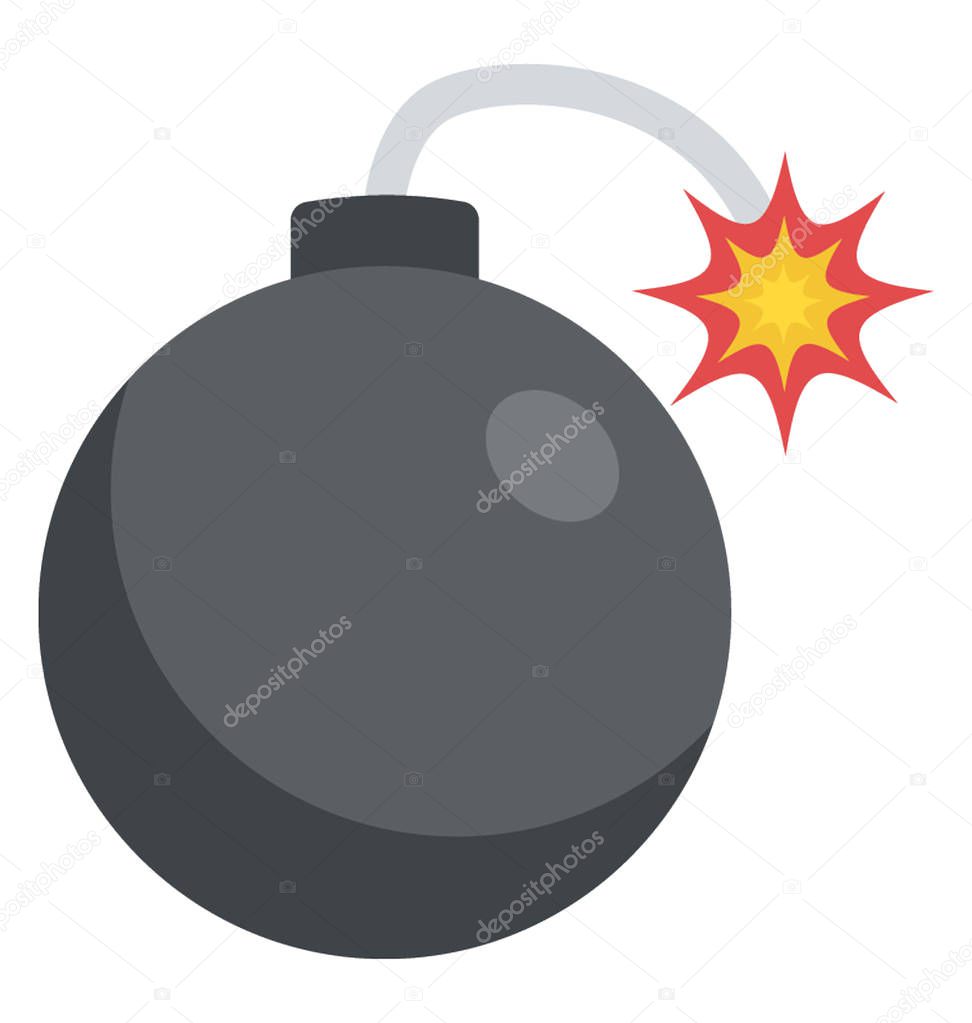 Flat design icon of bomb