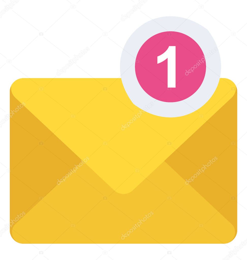 Flat icon design of unread message