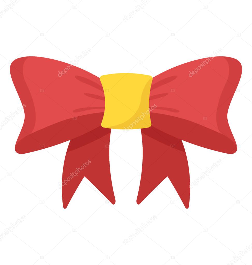 Flat design icon of hairbow