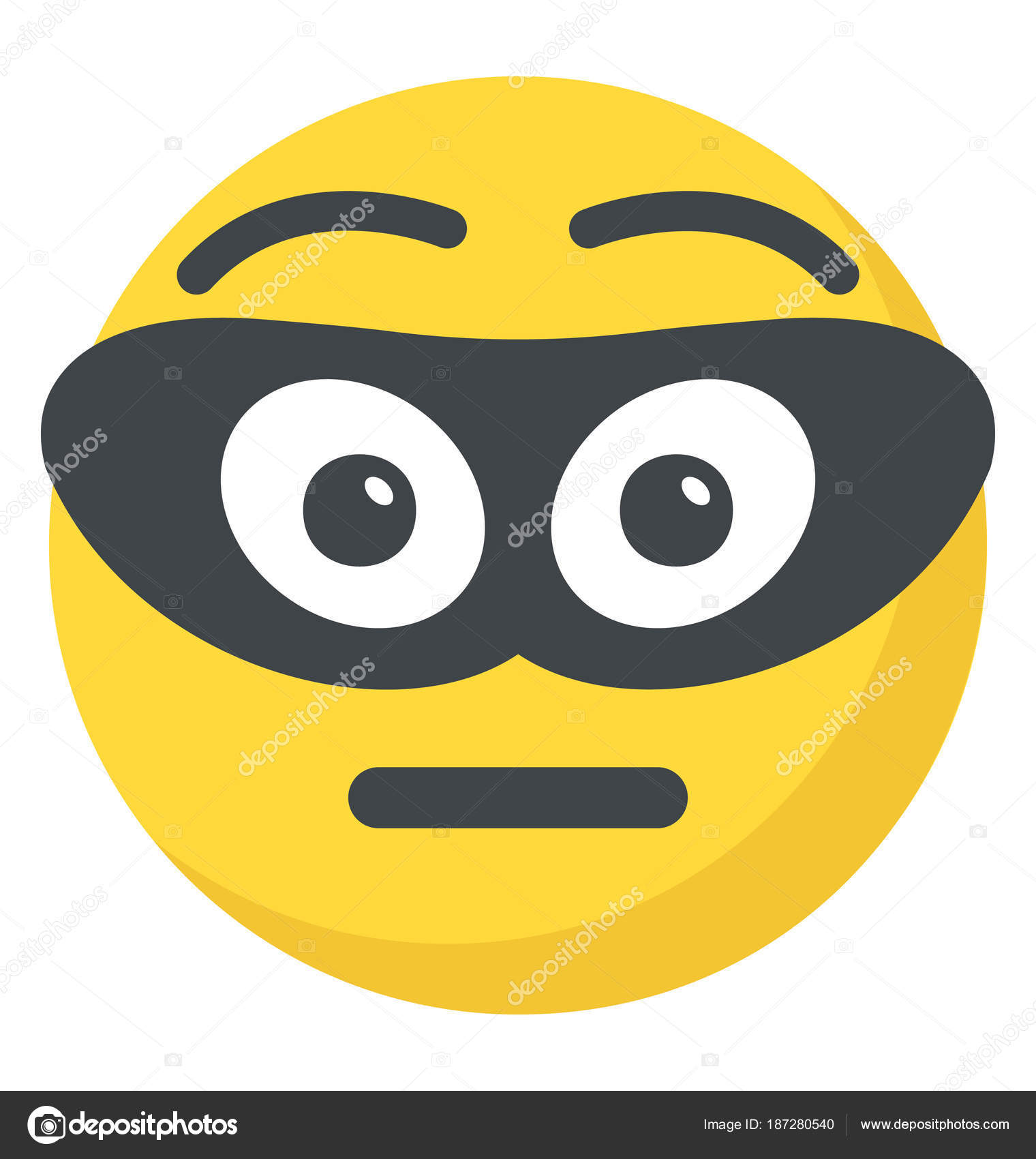 Burglar Emoji Smiley Black Eye Mask Expressing Burglar Face Emoji Stock Vector C Vectorspoint