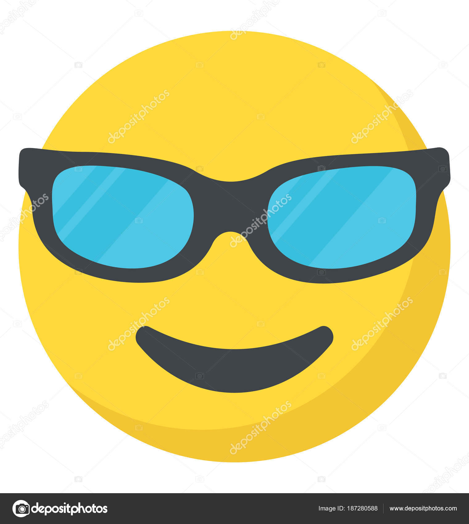  Cool  Smiley  Face Happy Emoji   Stock Vector  vectorspoint 