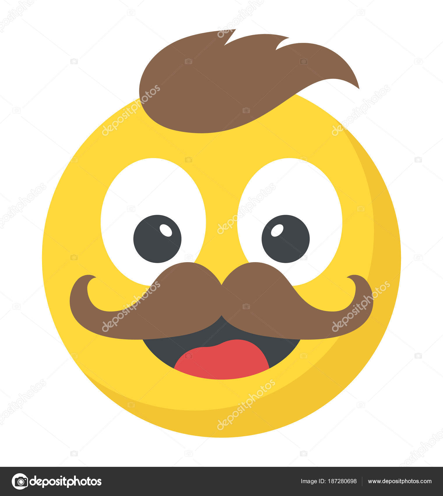 Emoticon de cavalheiro. ícone de senhor com bigode e monóculo.