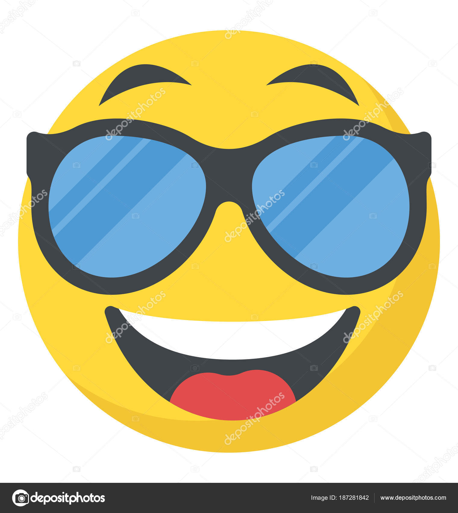  Cool  Smiley  Face Happy Emoji   Stock Vector  vectorspoint 