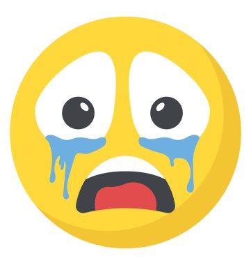 Gözyaşlarıyla ağlayarak bir emoji