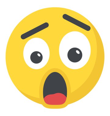 Şaşırmış gibi yüz ifadesi ifade simge aracılığıyla