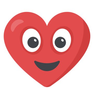 Aşk kavramı gösterilen emoji bir kalp şeklinde