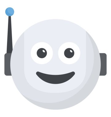 Bir robot emoji yüz metalik kafa ile 