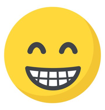 Büyük sırıtma ifade gösterilen bir surat