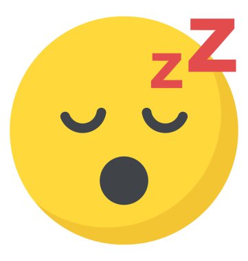 Uykulu gülen düz simgesi tasarım