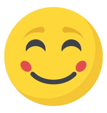 Utangaç ve mutlu ifade yoluyla ifade simgesi