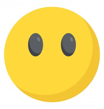 Yüz ağız emoji olmadan suskun kavramı ifade eder.