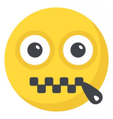 Suskun gülen düz simgesi tasarım