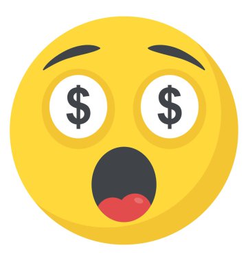 Bir Emoji açgözlülük gösterilen Doları gözlü 