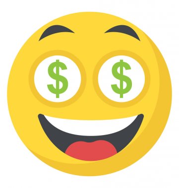Bir Emoji açgözlülük gösterilen Doları gözlü 