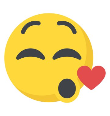 Bir emoji tasarımını düz simgesi