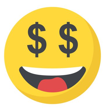 Bir Emoji açgözlülük gösterilen Doları gözlü 
