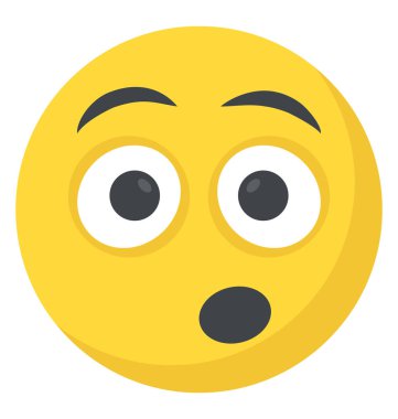 Sürpriz gülen düz simgesi tasarım