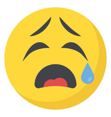 Gözyaşlarıyla ağlayarak bir emoji