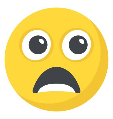 Şaşırmış gibi yüz ifadesi ifade simge aracılığıyla