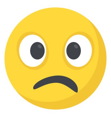 Üzgün yüz emoji, depresif gülen 