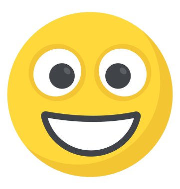 Büyük sırıtma ifade gösterilen bir surat