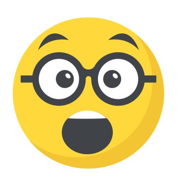 Sürpriz ve şaşkın ifade yoluyla ifade simgesi