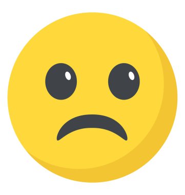 Üzgün yüz emoji, depresif gülen 