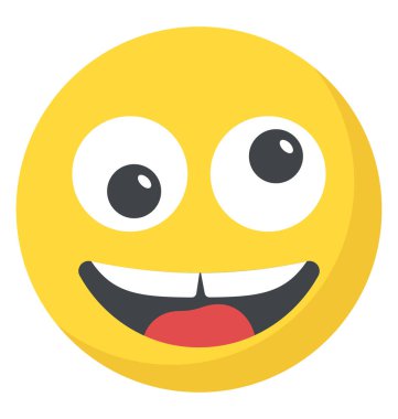 Büyük sırıtma ifade gösterilen bir surat