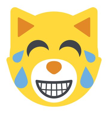 Sevinç gözyaşları ile gülen smiley ifade bir ayı yüz