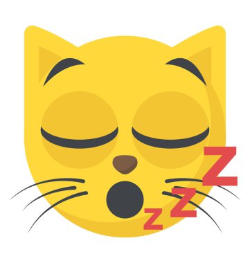 Sevimli çizgi stili kedi emoji 