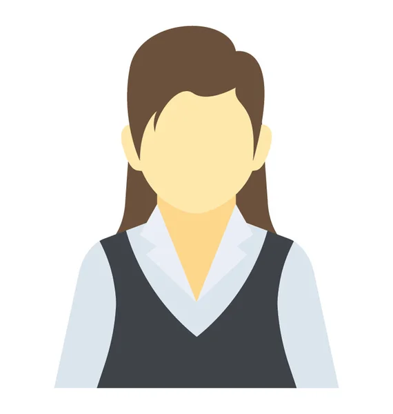 Une Femme Avec Des Vêtements Bureau Symbolisant Secrétaire Avatar — Image vectorielle