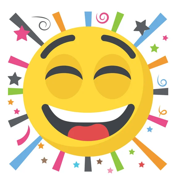 Una Comunicazione Sociale Piattaforme Emoji Ridere Espressione — Vettoriale Stock