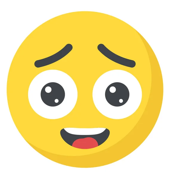 Blushing Happy Expression Emoticon Icon — Stock Vector