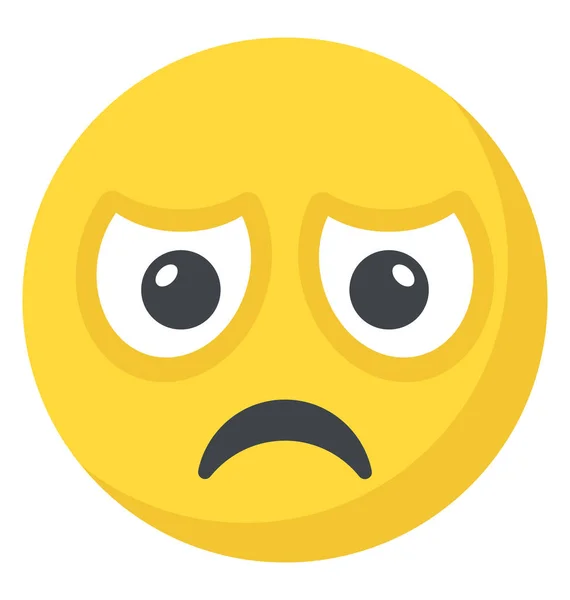 Flat Icon Design Sad Face Smiley — Stock Vector