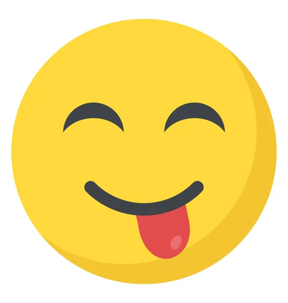 Verrückter Emoji Ausdruck Smiley Zunge Raus — Stockvektor