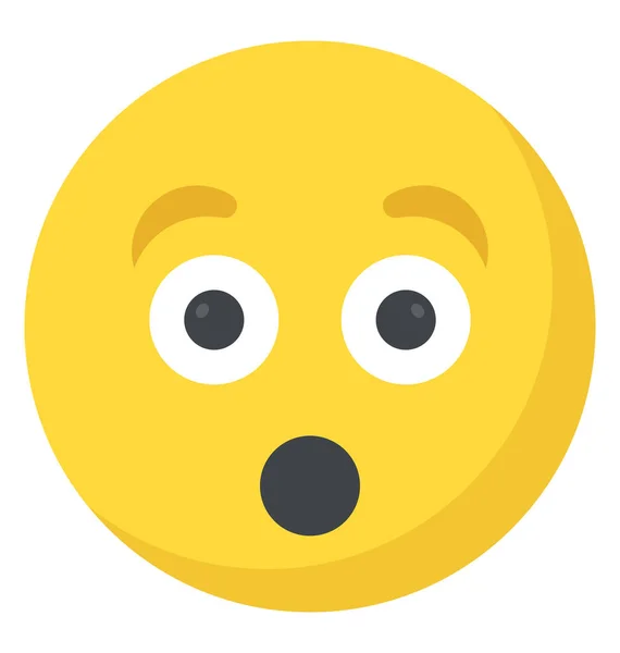 Expressão Facial Espantada Através Ícone Emoticon — Vetor de Stock