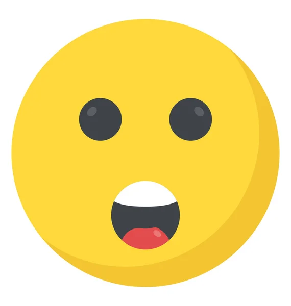 Surprised Confused Expression Emoticon Icon — Stock Vector