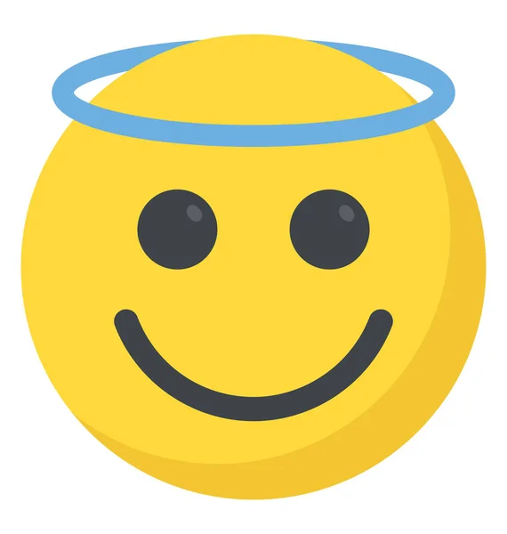 Expressions Heureuses Avec Halo Montrant Ange Emoji — Image vectorielle