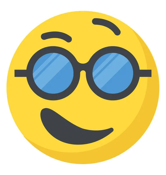 Faccia Sorridente Fresca Emoji Felice — Vettoriale Stock