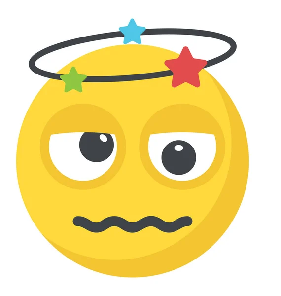 Emoji Vedendo Stelle Definisce Emoji Vertiginoso — Vettoriale Stock