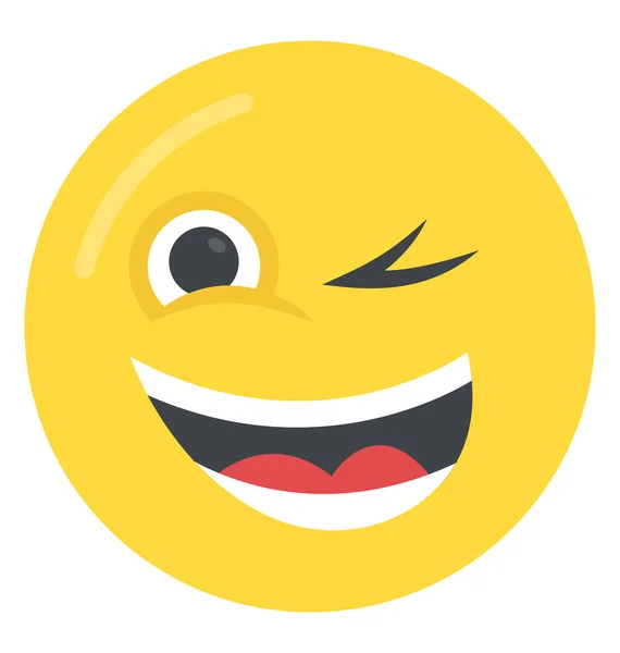 Joyful Expression Emoticon Icon — Stock Vector