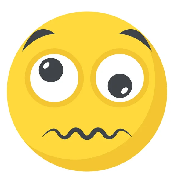 Smiley Face Frustrated Expressions Confounded Emoji Icon Design — Stock Vector