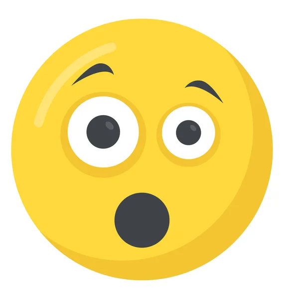 Astonished Face Expression Emoticon Icon — Stock Vector