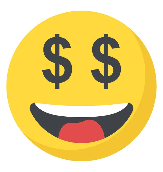 Money eyes emoji | Smiling emoticon with Dollar eyes in trendy flat ...