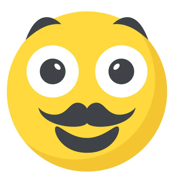 Emoji Moustache Aux Expressions Gentilices — Image vectorielle