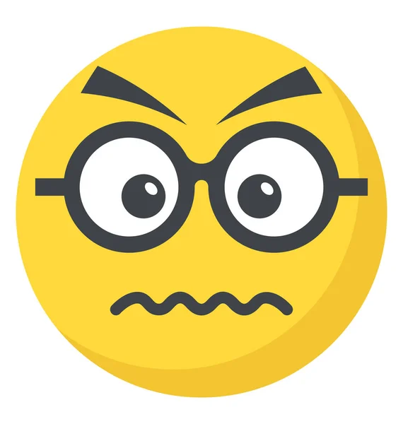 Visage Souriant Avec Des Expressions Frustrées Design Icône Emoji Confus — Image vectorielle