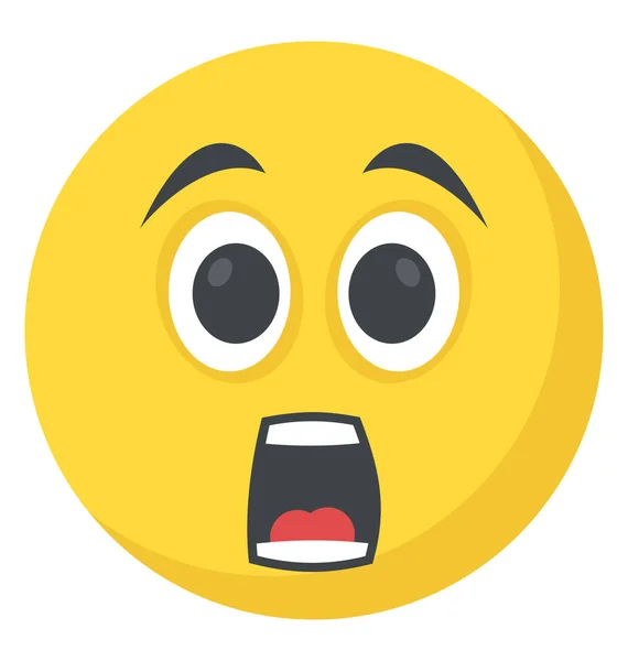 Surprised Expression Emoticon Icon — Stock Vector