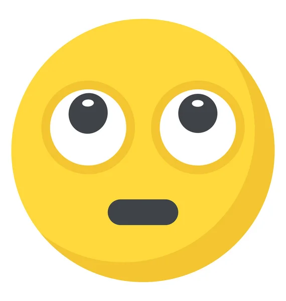 Face Rolling Eyes Emoji Showing Annoying Boring Expressions — Stock Vector