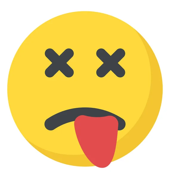 Een Emoticon Beeltenis Van Expressie Van Uitgeput — Stockvector